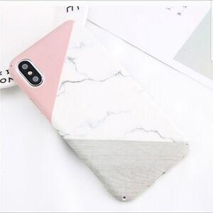 Pink Marble Wood iPhone X Case